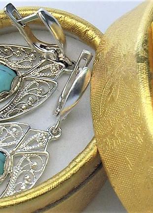 Серьги серебро ссср 925 проба 8,63 грамма