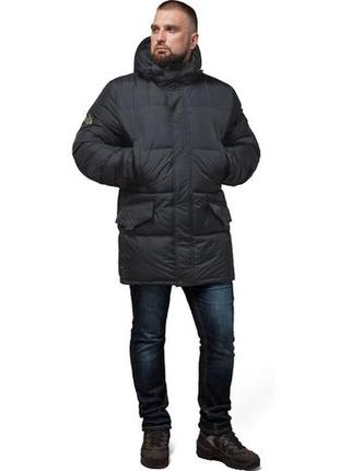 Чоловіча графітова зимова куртка великого розміру модель 3284