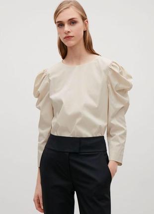 Блузка из хлопка cos # бежевая блузка cos из хлопка