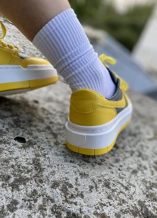 Шикарные женские кроссовки nike air jordan 1 low elevate yellow/grey жёлтые с серым9 фото