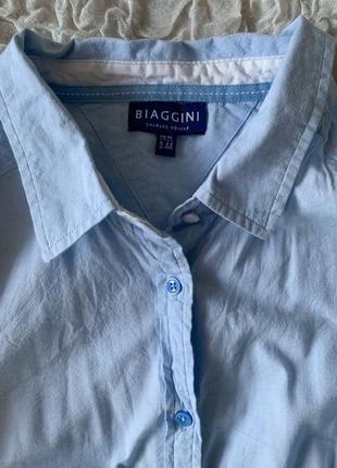 Хлопковая голубая рубашка идеал biaggini 44