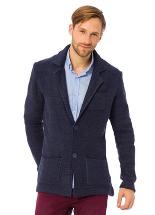 Синий мужской пиджак lc waikiki / лс вайкики с латками и карманами2 фото