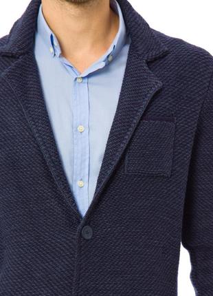Синий мужской пиджак lc waikiki / лс вайкики с латками и карманами5 фото
