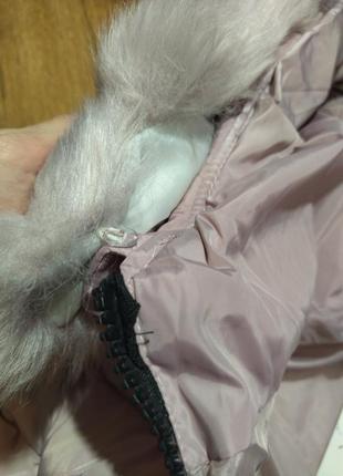 Красивая, теплая зимняя куртка нежно-розового цвета на р. 42-446 фото
