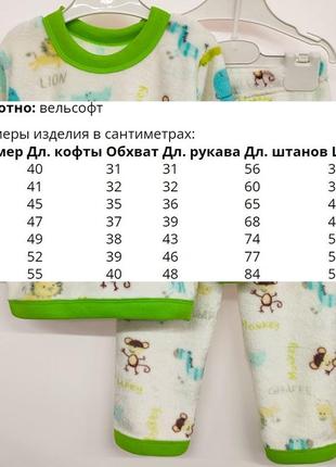 Цена зависит от размера, пижама детская, кофта, штаны, единорог, бантики, конфеты, салатовая, теплая4 фото
