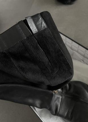 Люксовые кожаные сапоги на каблуке miraton3 фото