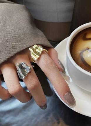 Стильна біжутерія кільце срібло золото
