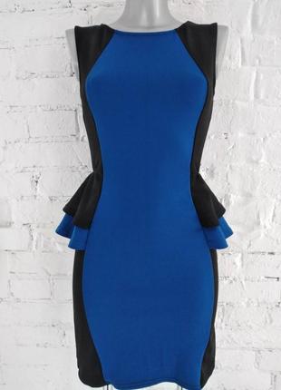 Платье футляр сине-черное2 фото