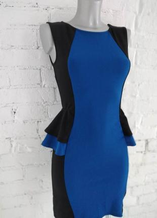 Платье футляр сине-черное4 фото