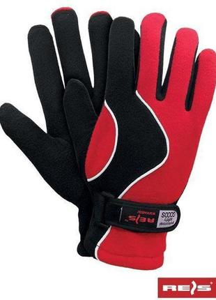 Зимние перчатки reis, теплые, флисовые красные 8 р-р