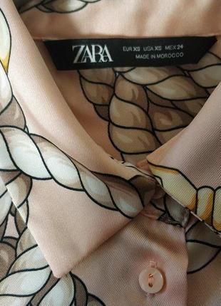 Стильная рубашка блуза цепи накладной карман новая коллекция бренд zara, р.xs8 фото
