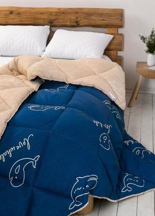 Одеяло евро теп alaska синие киты1 фото