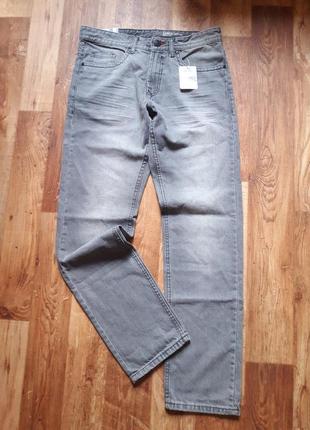 Коттоновые серые джинсы прямого кроя размер 48, 37-45 ю1 фото