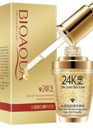 Сыворотка для лица bioaqua 24k gold skin care увлажняющая, с гиалуроновой кислотой и золотом, 30 мл