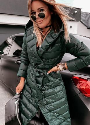 Жіноче пальто з плащової тканини з капюшоном7 фото