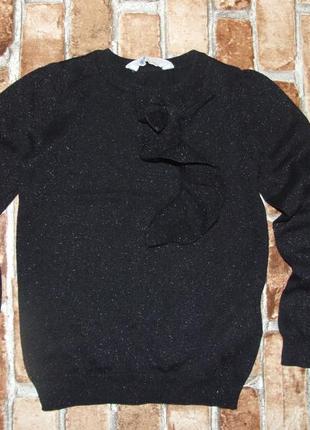 Хлопковый нарядный свитер кофта девочке 5 - 6 лет h&m