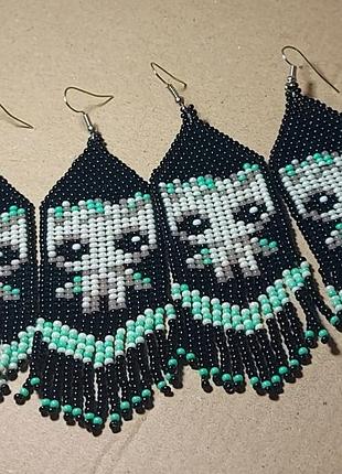 Сережки "ґрут" з бісеру