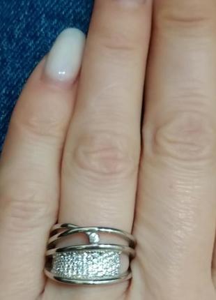 Срібне родоване колечко 925 проба (серебро ,срібло ,кольцо )