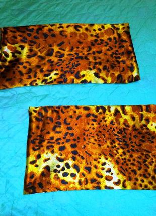 Два янтарно леопардовые атласные пододияльники 135х200...для неё и для него3 фото