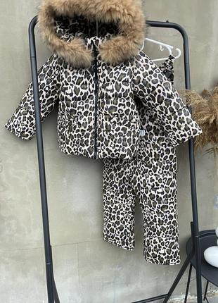 Теплий зимовий тигровий костюм для дівчаток куртка та штани