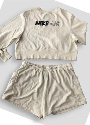 Женский спортивный костюм nike air hoodies/shorts, (р. 1x plus size)2 фото