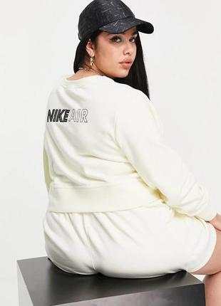 Женский спортивный костюм nike air hoodies/shorts, (р. 1x plus size)4 фото