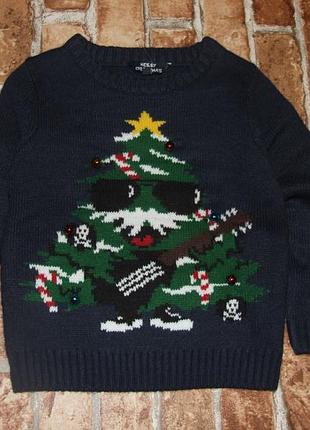 Свитер кофта новогодняя мальчику 4 года с колокольчиками