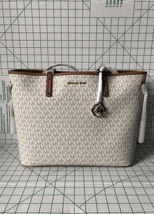 Сумка jet set travel medium vanilla brown michael kors travel