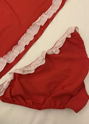 Пеньюар сукня сорочка нічна комплект червоний8 фото