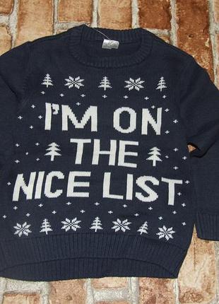 Кофта светр хлопчику новорічна 1-2 роки f&amp;f