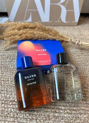 Набор из двух флаконов духов silver, silver winter zara