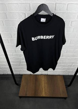 Футболка burberry черная / белая мужская2 фото