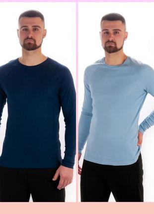 Лонгслів в базових кольорах, бавовняний реглан кофта чоловіча однотонна, джемпер чоловічий, лонгслив реглан однотонный