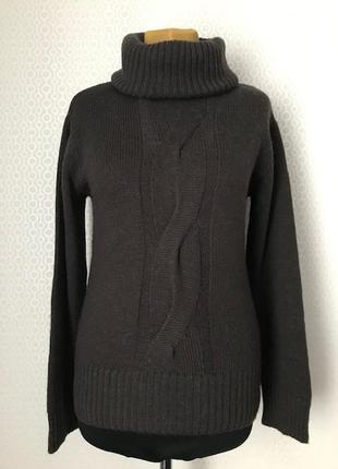 Теплый (в том числе альпака шерсть) коричневый свитер от axiome woman, сделан в италии, размер l1 фото