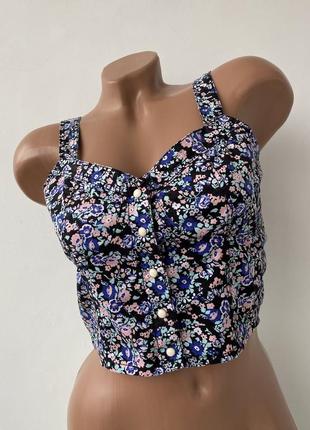 Топ коттоновый в цветочный принт топ коттоновый в цветочный принт h&m