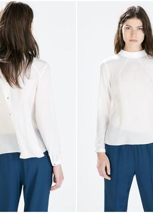 Красивая белая блуза zara размер с-м1 фото