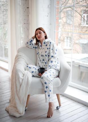Фланелева піжама у волошки