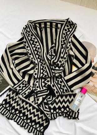 Кардиган накидка чорно молочний вільного крою  chicoree