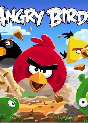 Магнит на холодильник виниловый angry birds.детский магнитик на холодильник1 фото