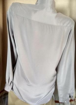 Блузка рубашка серая стального цвета с блеском8 фото