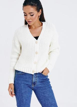 В'язана кофта арт. 24257, молочний