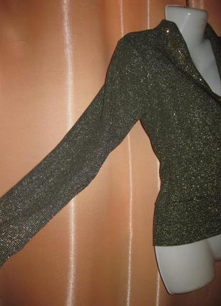 Золотой нарядный приталенный свитер кофта км 1460 маленький размер, длинный рукав, грудь на запах7 фото