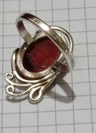 Серебряное кольцо с красной яшмой8 фото