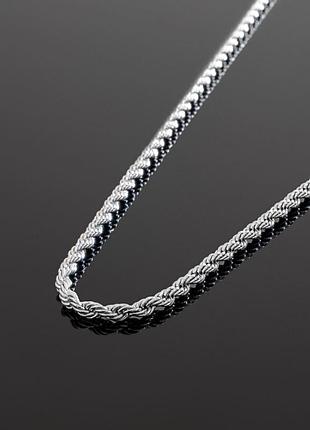 Мужская металлическая серебряная кубинская цепь на шею из нержавеющей стали ширина 5 мм