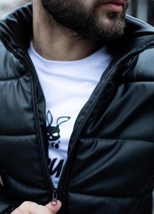 Куртка из кожзаменителя черная “skipper”