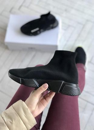 Женские кроссовки balenciaga speed trainer socks black3 фото