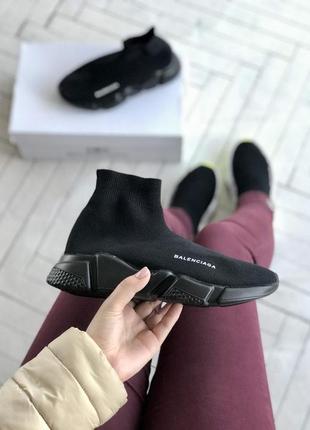 Женские кроссовки balenciaga speed trainer socks black