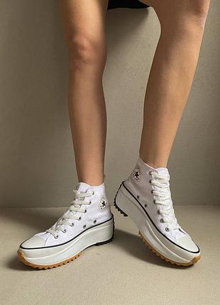 Кеди converse run star hike white