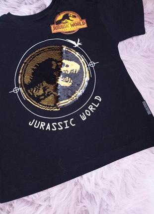 Крута футболка на хлопчика с паєтками перекрутишами бренду primark серії jurassic world юрський період4 фото