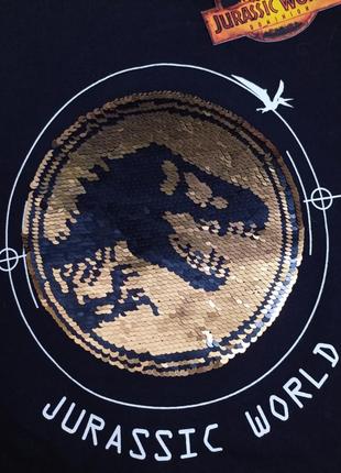 Крута футболка на хлопчика с паєтками перекрутишами бренду primark серії jurassic world юрський період6 фото